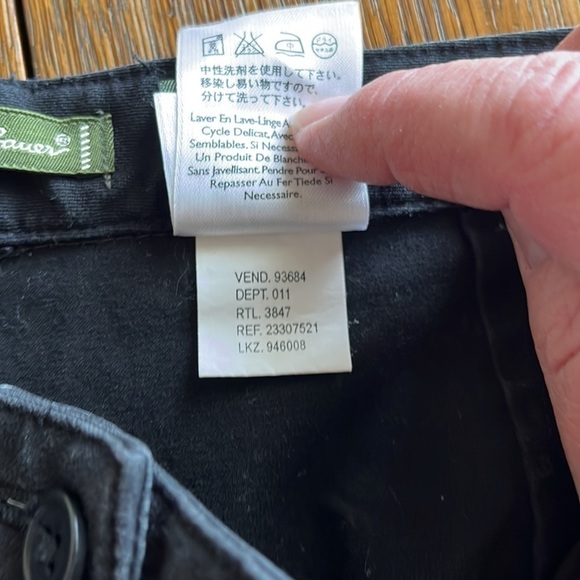 Eddie Bauer stretch black jeans size 16 side front pockets back button pocket - Picture 7 of 14